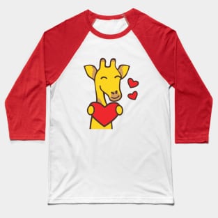 Valentine cute giraffe Baseball T-Shirt